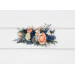 Navy Blue, Coral & Ivory Floral Hair Comb for Bridal Hairstyles