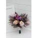 Wedding Bouquets in Purple, Gold & Beige | Cascading Bridal & Bridesmaid Faux Bouquets