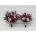 Wedding Bouquets in Purple, Gold & Beige | Cascading Bridal & Bridesmaid Faux Bouquets