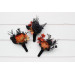 Black & Orange Gothic Wedding Boutonnieres for Groom and Groomsmen