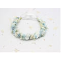 Dusty Blue, White & Ivory Flower Crown for Flower Girl Hairstyles