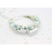 Dusty Blue, White & Ivory Flower Crown for Flower Girl Hairstyles