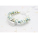 Dusty Blue, White & Ivory Flower Crown for Flower Girl Hairstyles