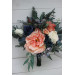 Bridal and Bridesmaid Wedding Bouquets in Navy Blue, Coral & Ivory