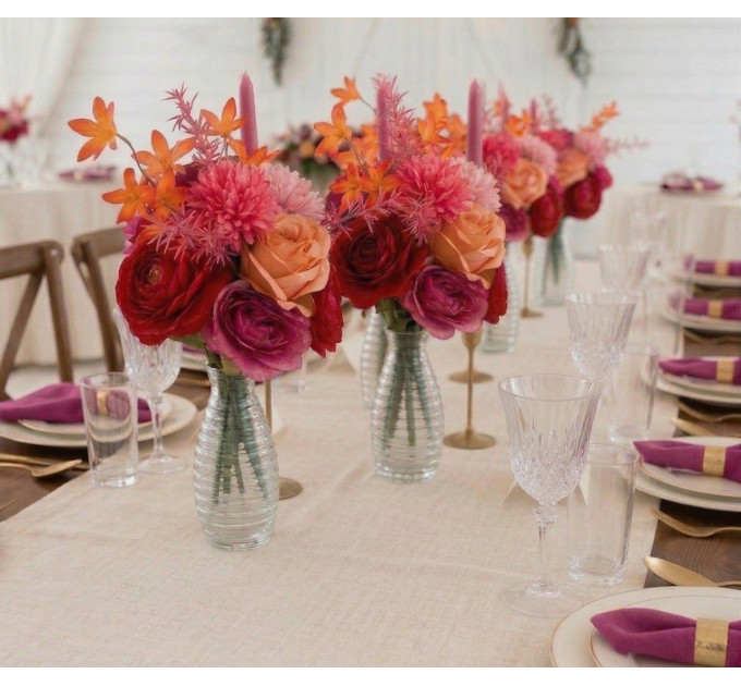 Orange Magenta Pink Red Mini Bouquet Centerpiece | Kochetova Flowers