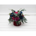 Jewel Tone Wedding Centerpiece in Navy Blue, Magenta, Fuchsia, Purple & Emerald Green