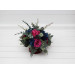 Jewel Tone Wedding Centerpiece in Navy Blue, Magenta, Fuchsia, Purple & Emerald Green