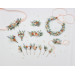 Peach, Dusty Blue & Ivory Wrist Corsage for Bridesmaids and Wedding Guests