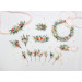 Peach, Dusty Blue & Ivory Wedding Boutonnieres for Groom and Groomsmen