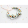 Peach, Dusty Blue & Ivory Flower Crown for Flower Girl Hairstyles