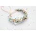 Peach, Dusty Blue & Ivory Flower Crown for Flower Girl Hairstyles