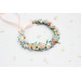Peach, Dusty Blue & Ivory Flower Crown for Flower Girl Hairstyles