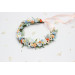 Peach, Dusty Blue & Ivory Flower Crown for Flower Girl Hairstyles