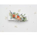 Peach, Dusty Blue & Ivory Floral Hair Combs for Wedding Hairstyles