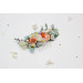 Peach, Dusty Blue & Ivory Floral Hair Combs for Wedding Hairstyles