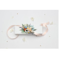 Peach, Dusty Blue & Ivory Wrist Corsage for Bridesmaids and Wedding Guests