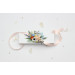 Peach, Dusty Blue & Ivory Wrist Corsage for Bridesmaids and Wedding Guests