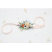 Peach, Dusty Blue & Ivory Wrist Corsage for Bridesmaids and Wedding Guests