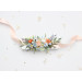 Peach, Dusty Blue & Ivory Flower Belt for Bridal Dress