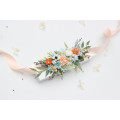 Peach, Dusty Blue & Ivory Flower Belt for Bridal Dress