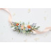 Peach, Dusty Blue & Ivory Flower Belt for Bridal Dress