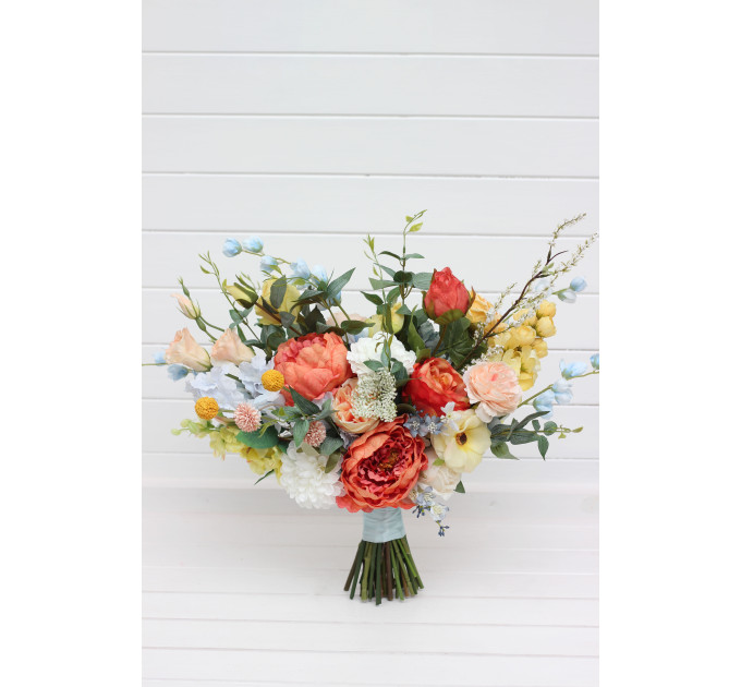 Bright Colorful Wildflower Bridal Bouquet for Summer Wedding Styling