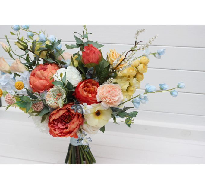 Bright Colorful Wildflower Bridal Bouquet for Summer Wedding Styling