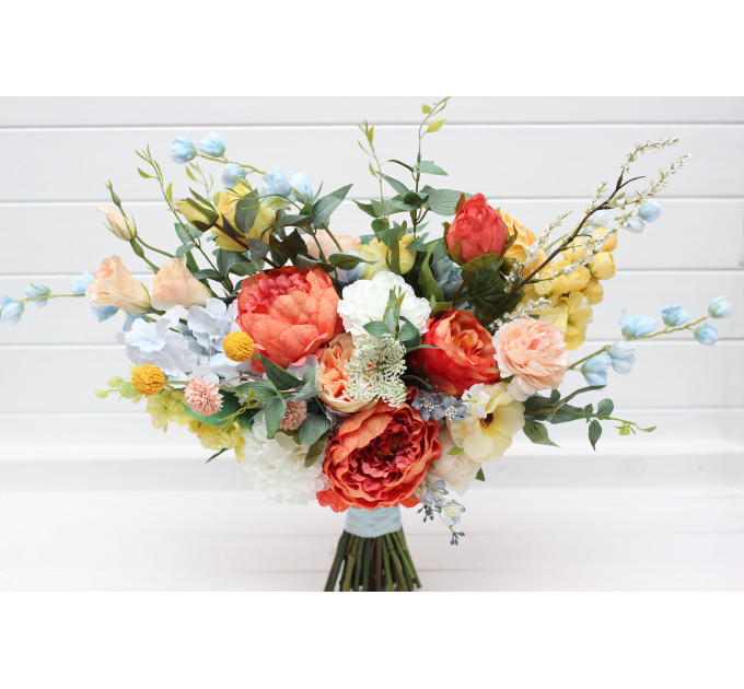 Bright Colorful Wildflower Bridal Bouquet for Summer Wedding Styling
