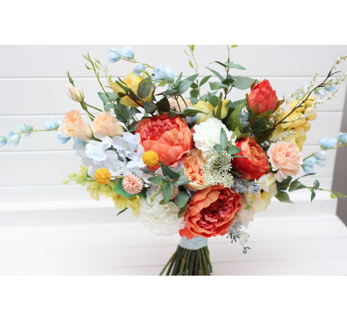 Bright Colorful Wildflower Bridal Bouquet for Summer Wedding Styling