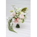 Bridal and Bridesmaid Bouquets in Blush Pink, Ivory & Soft Olive Green