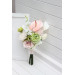 Bridal and Bridesmaid Bouquets in Blush Pink, Ivory & Soft Olive Green