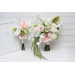 Bridal and Bridesmaid Bouquets in Blush Pink, Ivory & Soft Olive Green