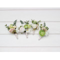 Blush Pink, Ivory & Soft Olive Green Wedding Boutonnieres