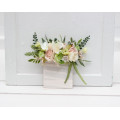Blush Pink, Ivory & Soft Olive Green Pocket Flowers for Weddings