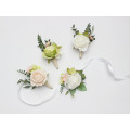 Blush Pink, Ivory & Soft Olive Green Corsage and Wedding Boutonnieres