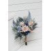 Beige dahlia dusty navy blue flowers . Bridal bouquet.  Faux bouquet. Bridesmaid bouquet.  0506