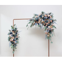  Flower arch arrangement in dusty blue beige colors.  Arbor flowers. Floral archway. Faux flowers for wedding arch. 0506