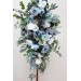  Flower arch arrangement in dusty blue white colors.  Arbor flowers. Floral archway. Faux flowers for wedding arch. 0508