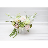 Blush Pink, Ivory & Soft Olive Green Table Flowers 5488