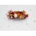 Rust, Cream & Burgundy Floral Hair Comb for Bridal Hairstyles
