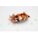Rust, Cream & Burgundy Floral Hair Comb for Bridal Hairstyles