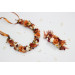 Rust, Cream & Burgundy Floral Hair Comb for Bridal Hairstyles