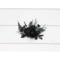 Purple & Black Hair Comb for Gothic Wedding Hairstyles