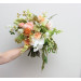 Peach, Yellow, White & Dusty Olive Asymmetrical Bridal Bouquet