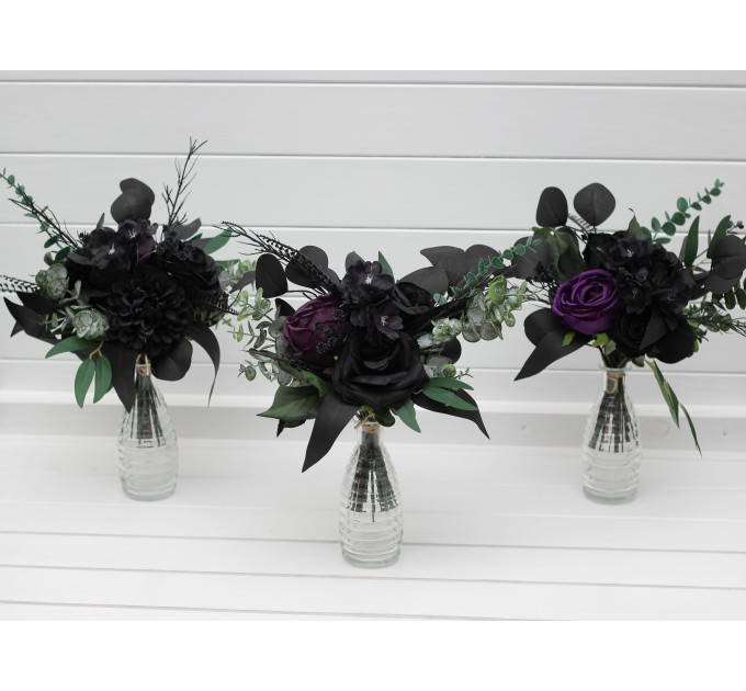 Gothic Vase Bouquet in Black & Purple