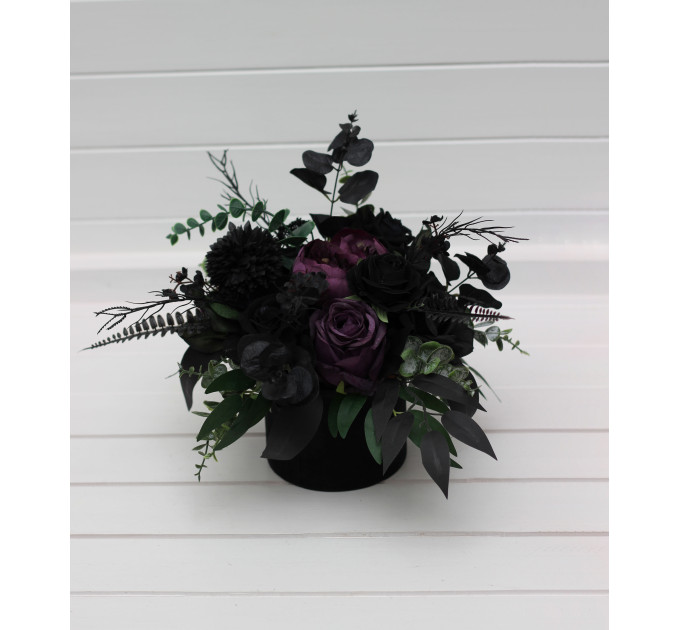 Gothic Wedding Centerpiece in Black & Purple