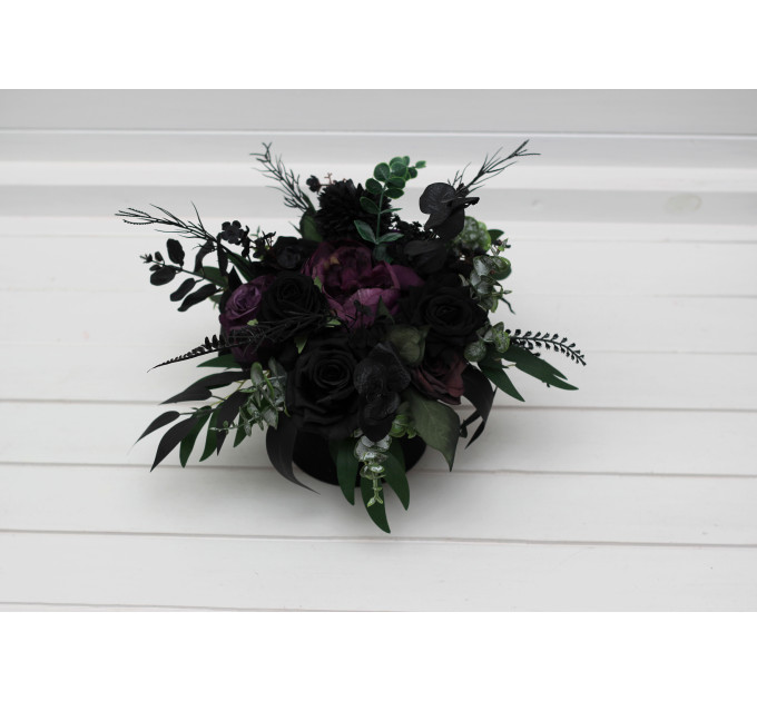 Gothic Wedding Centerpiece in Black & Purple