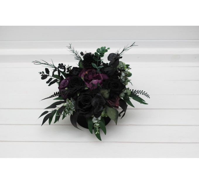 Gothic Wedding Centerpiece in Black & Purple