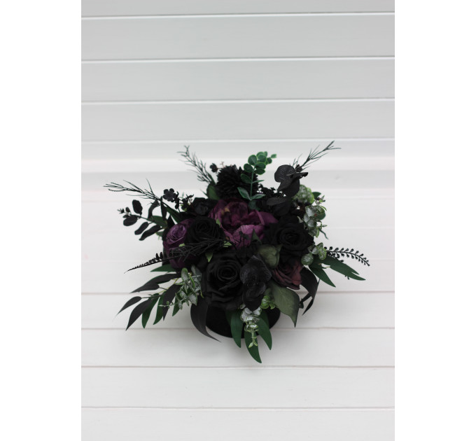 Gothic Wedding Centerpiece in Black & Purple