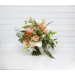 Peach, Yellow, White & Dusty Olive Asymmetrical Bridal Bouquet